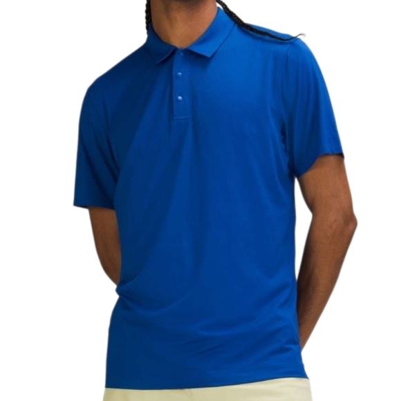 lululemon athletica Other - Men's Lululemon Snap Front Performance Short Sleeve Polo - Symphony Blue